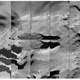 The Rosetta spacecraft’s landing site, Ma’at, is stitched together here from a series of images. It was aiming for a a spot between the pits seen on the left and right.